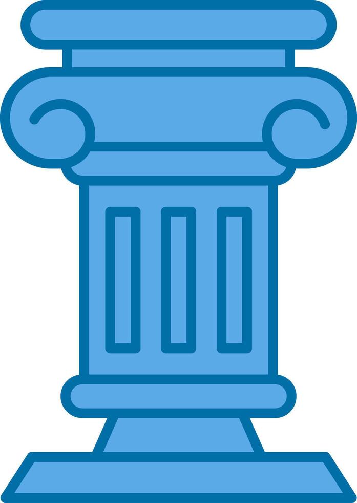 Pillar Filled Blue  Icon vector