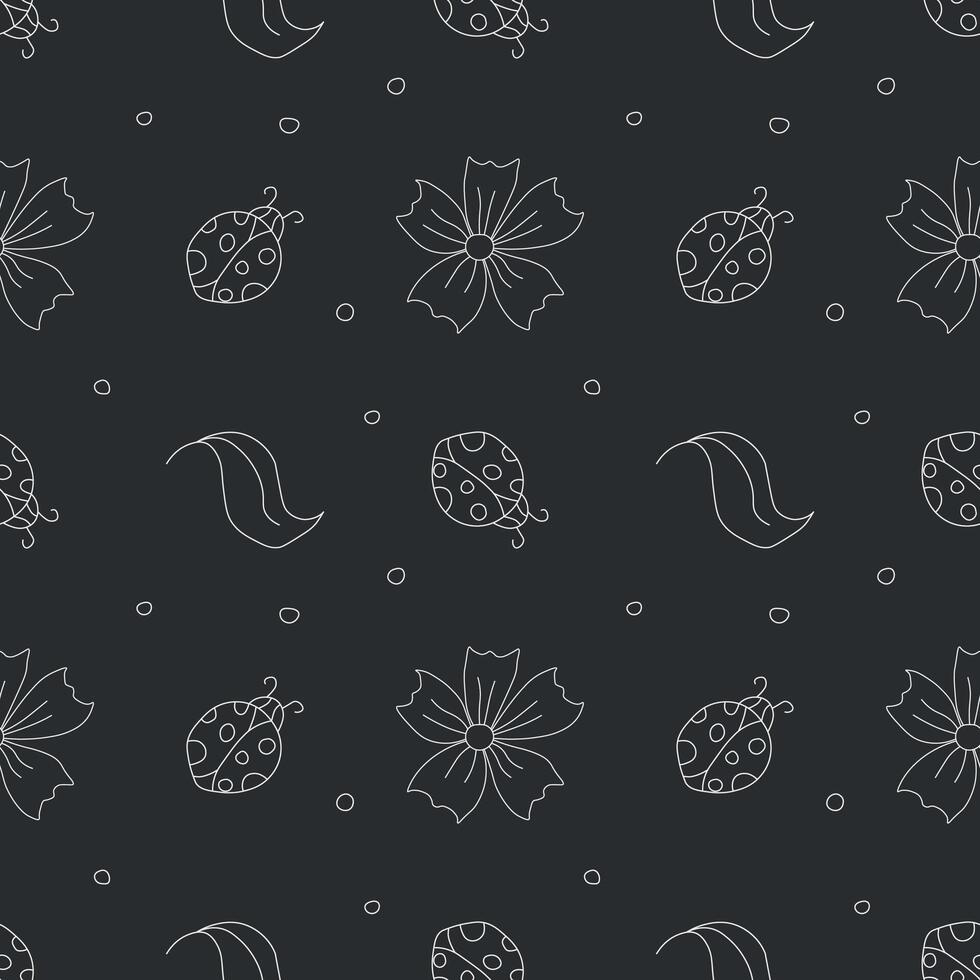 Seamless pattern with ladybugs. Summer ladybugs background vector