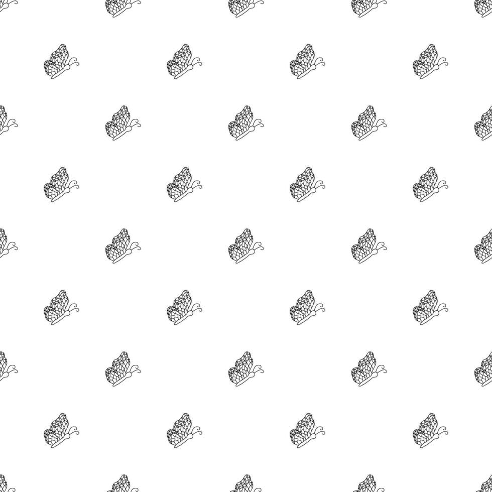 Seamless butterfly pattern. ornament with butterflies. drawn spring illustration vector