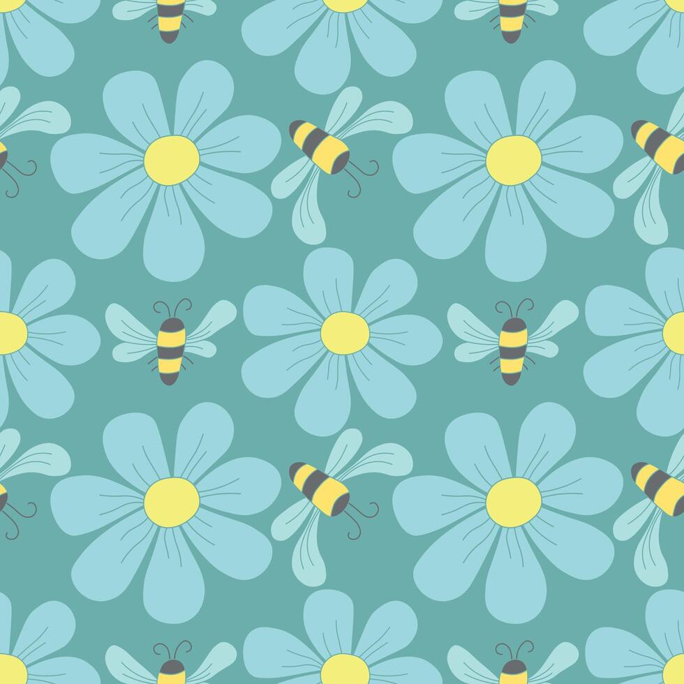 Spring floral pattern. Seamless pattern with flowers vector