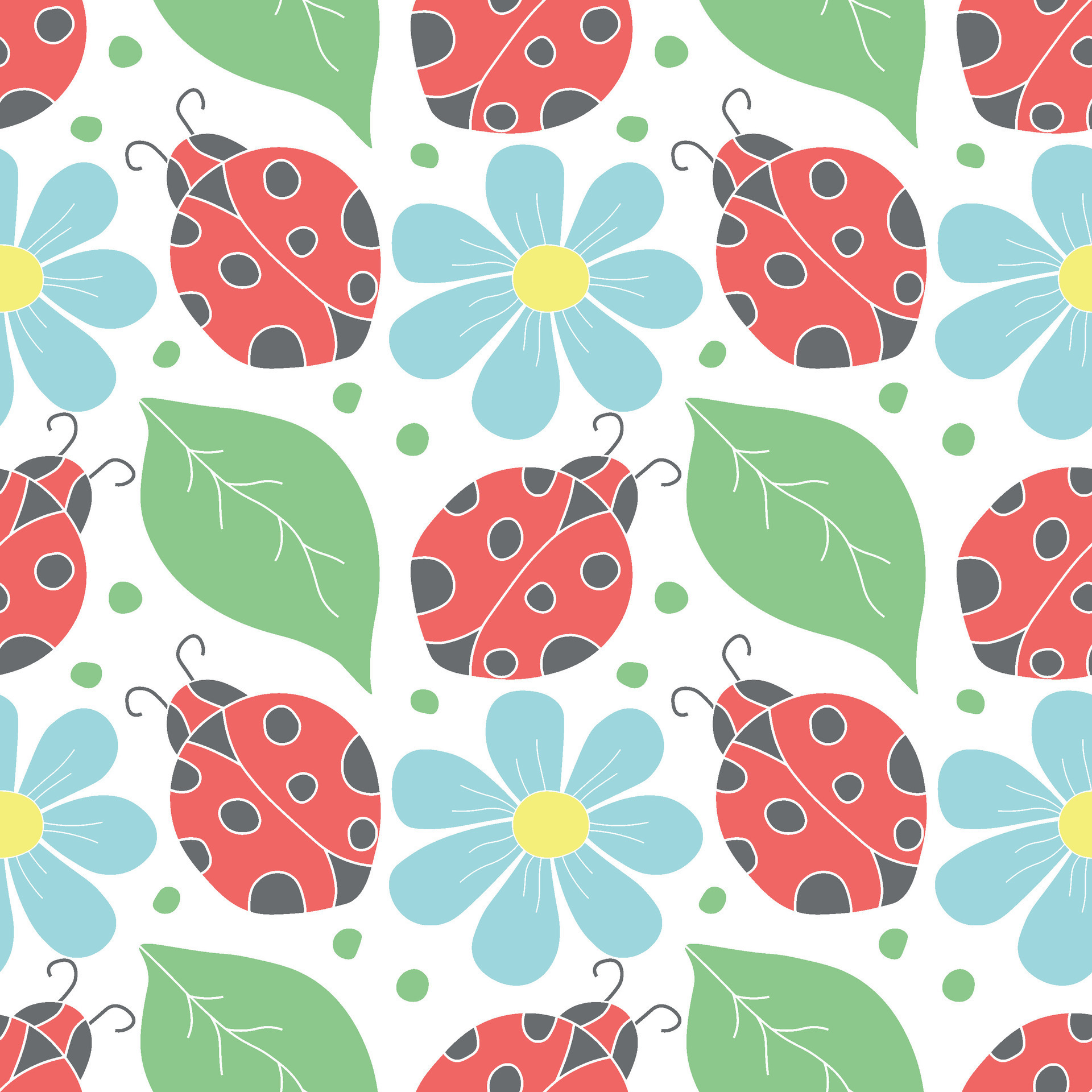 Seamless pattern with ladybugs. Summer ladybugs background 42398069 ...