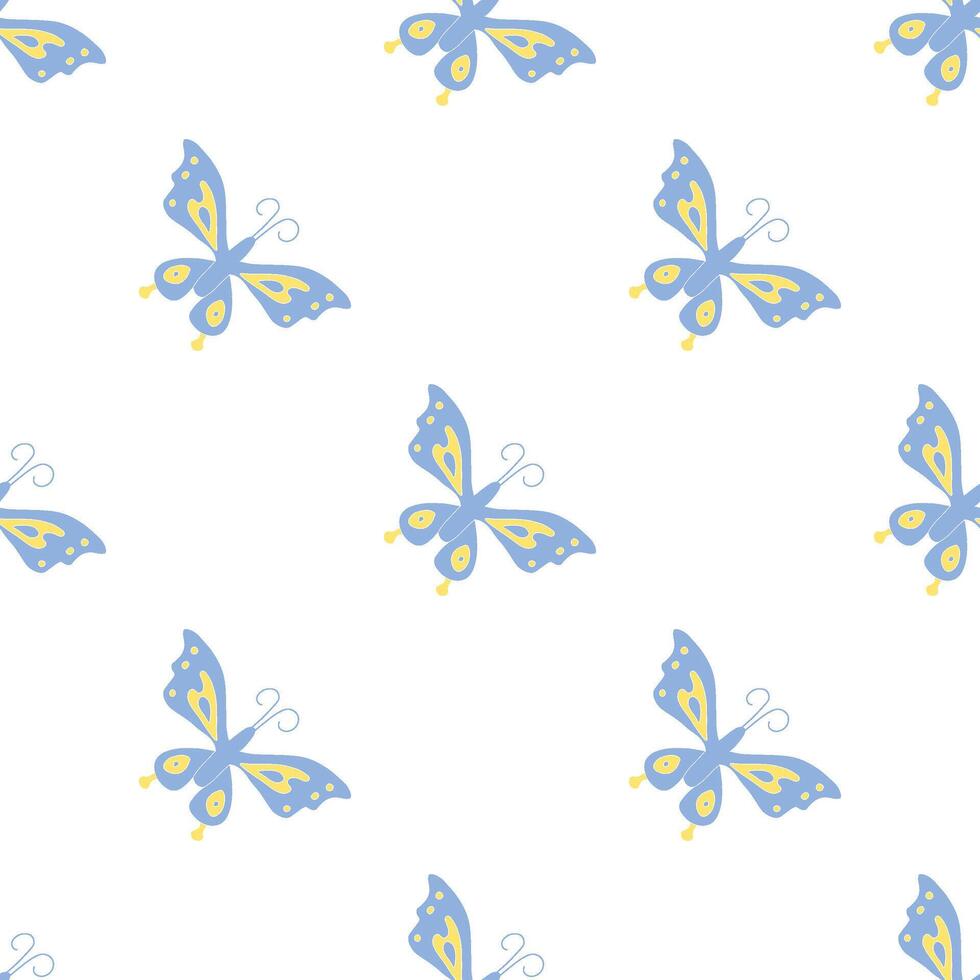 Seamless butterfly pattern. ornament with butterflies. drawn spring illustration vector