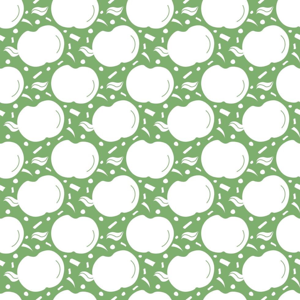 Seamless apple pattern. Colored seamless doodle pattern with red apples vector