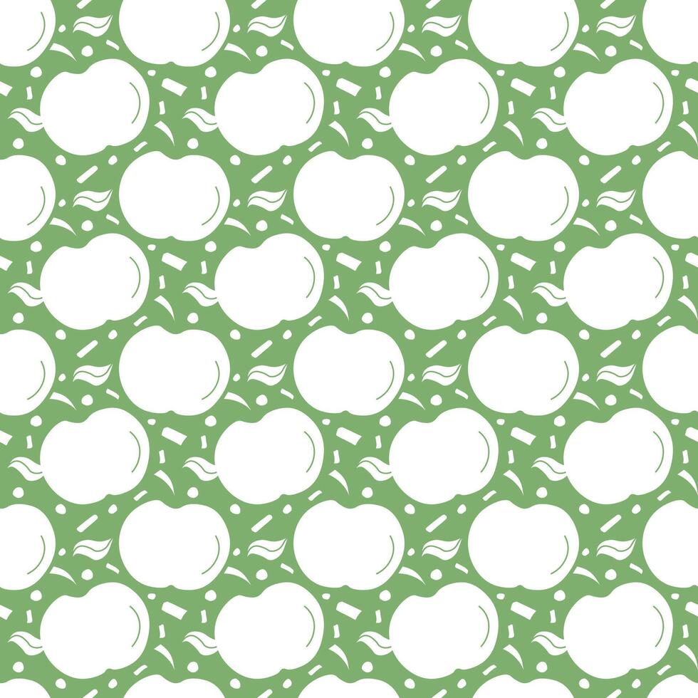 Seamless apple pattern. Colored seamless doodle pattern with red apples vector