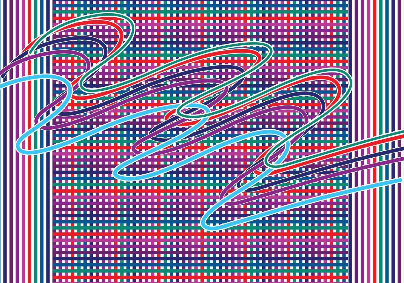 Curve lines with straight lines below, multi color vector for background design.