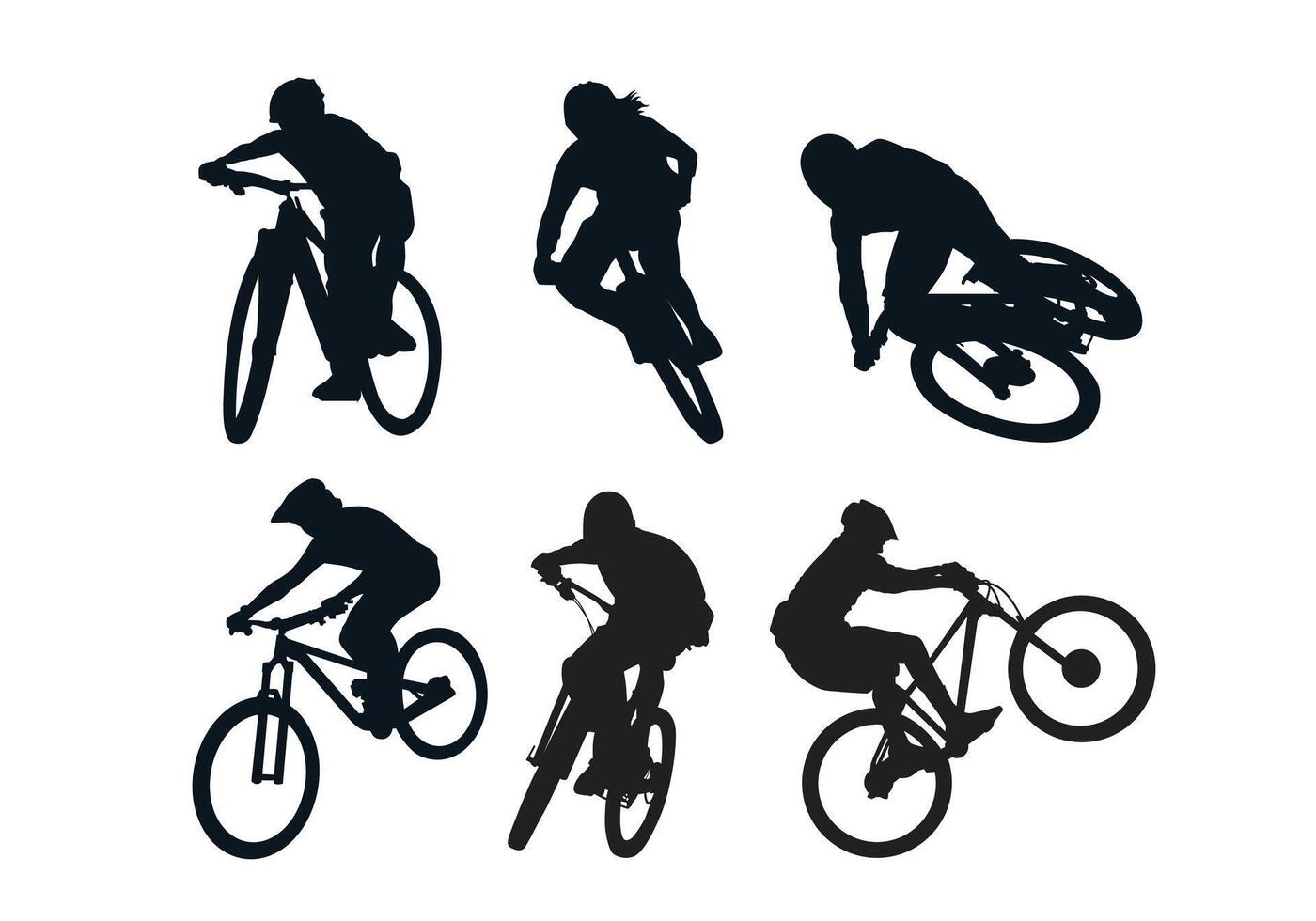 action biker silhouette vector for background design.