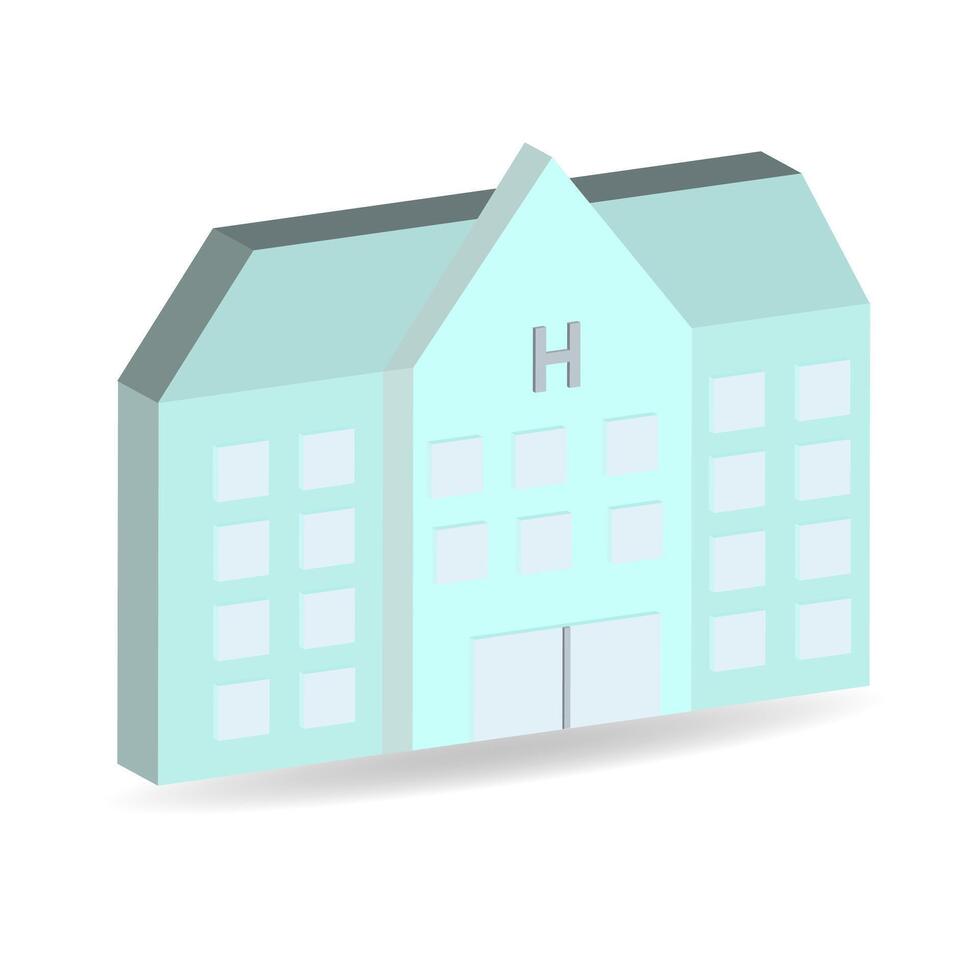 isometric icon medical institution building vector