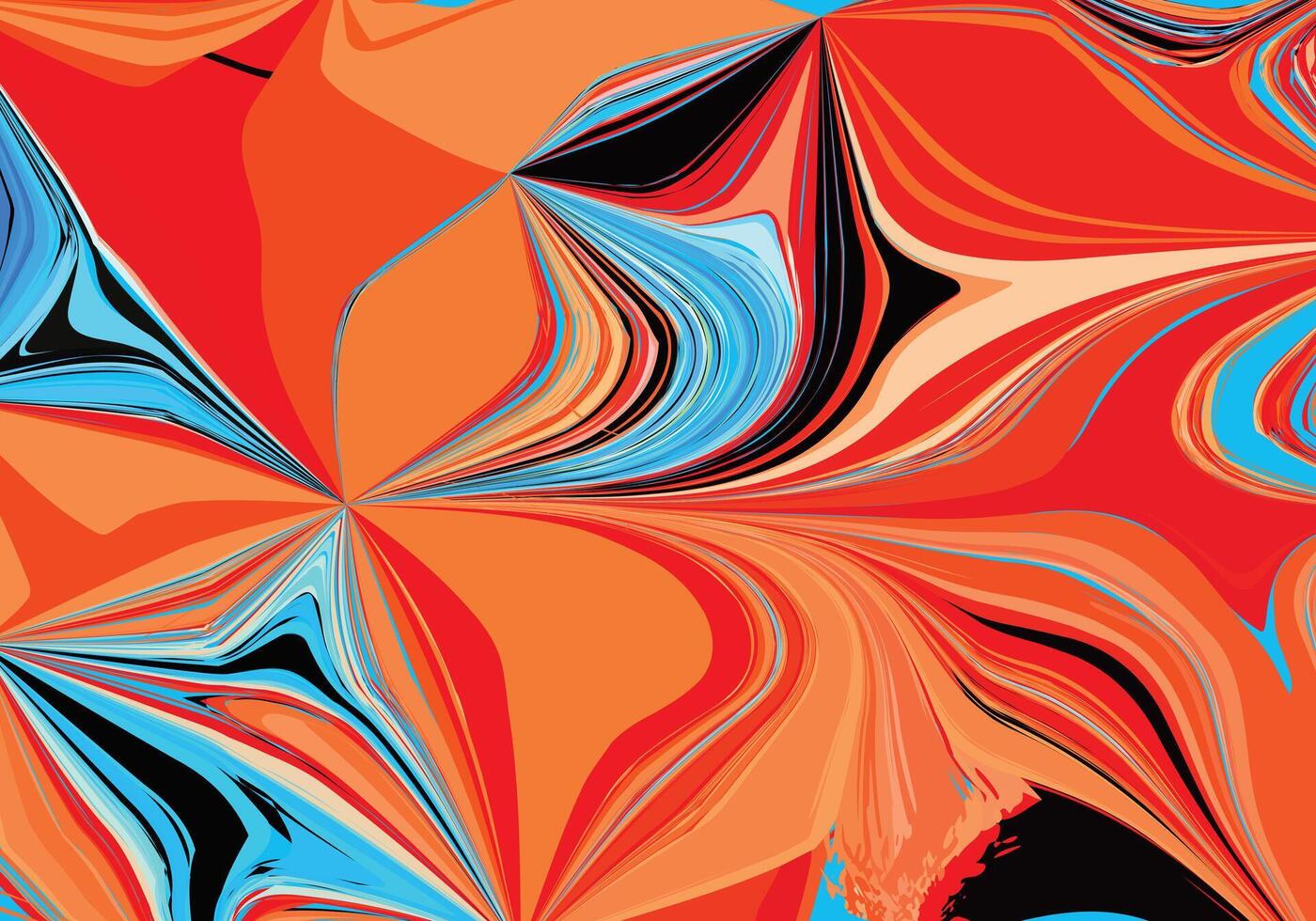 Abstract painting with red orange and blue color vector for design element.