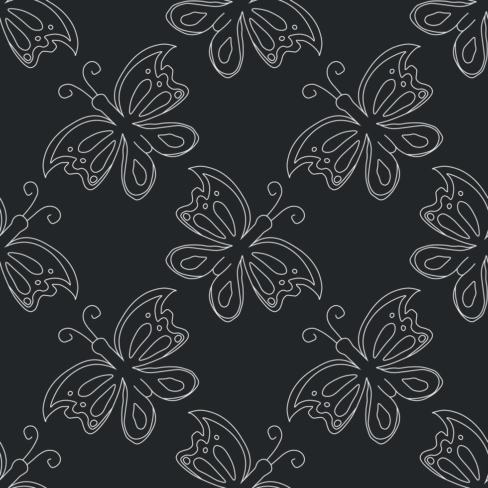 Seamless butterfly pattern. ornament with butterflies. drawn spring illustration vector