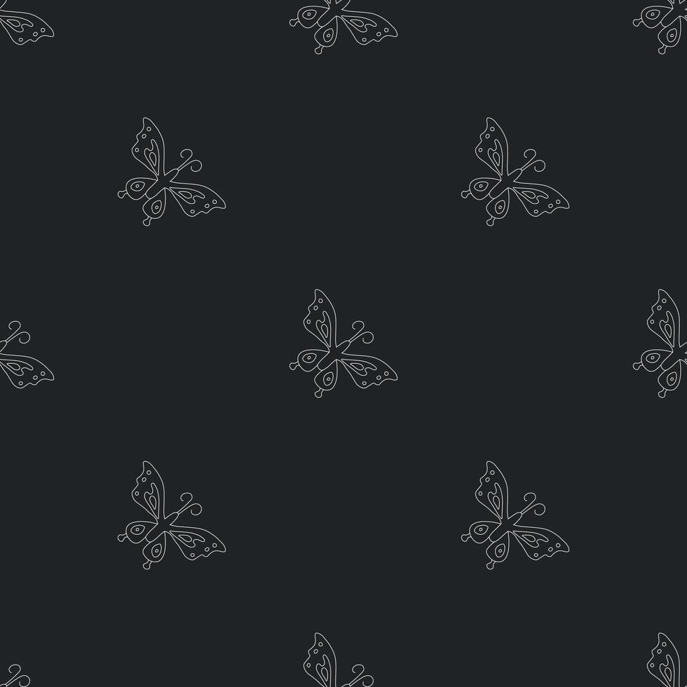 Seamless butterfly pattern. ornament with butterflies. drawn spring illustration vector