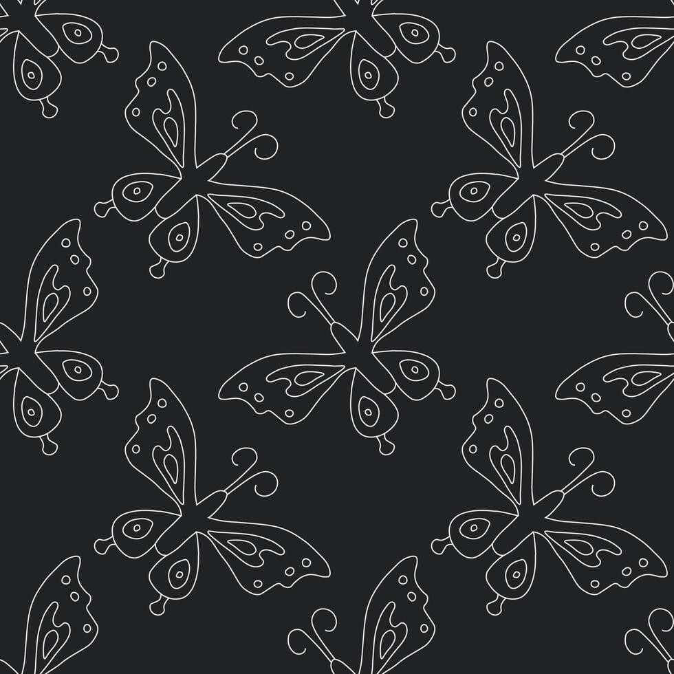 Seamless butterfly pattern. ornament with butterflies. drawn spring illustration vector