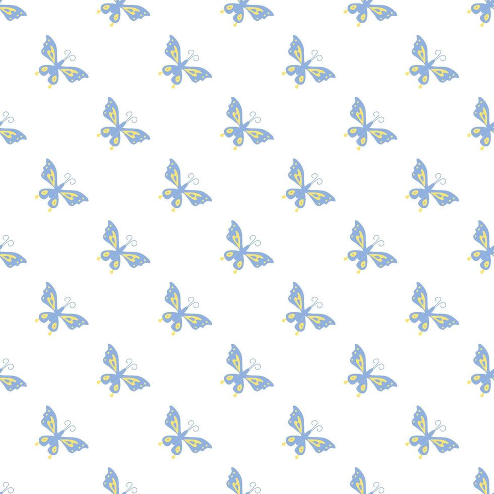 Seamless butterfly pattern. ornament with butterflies. drawn spring illustration vector