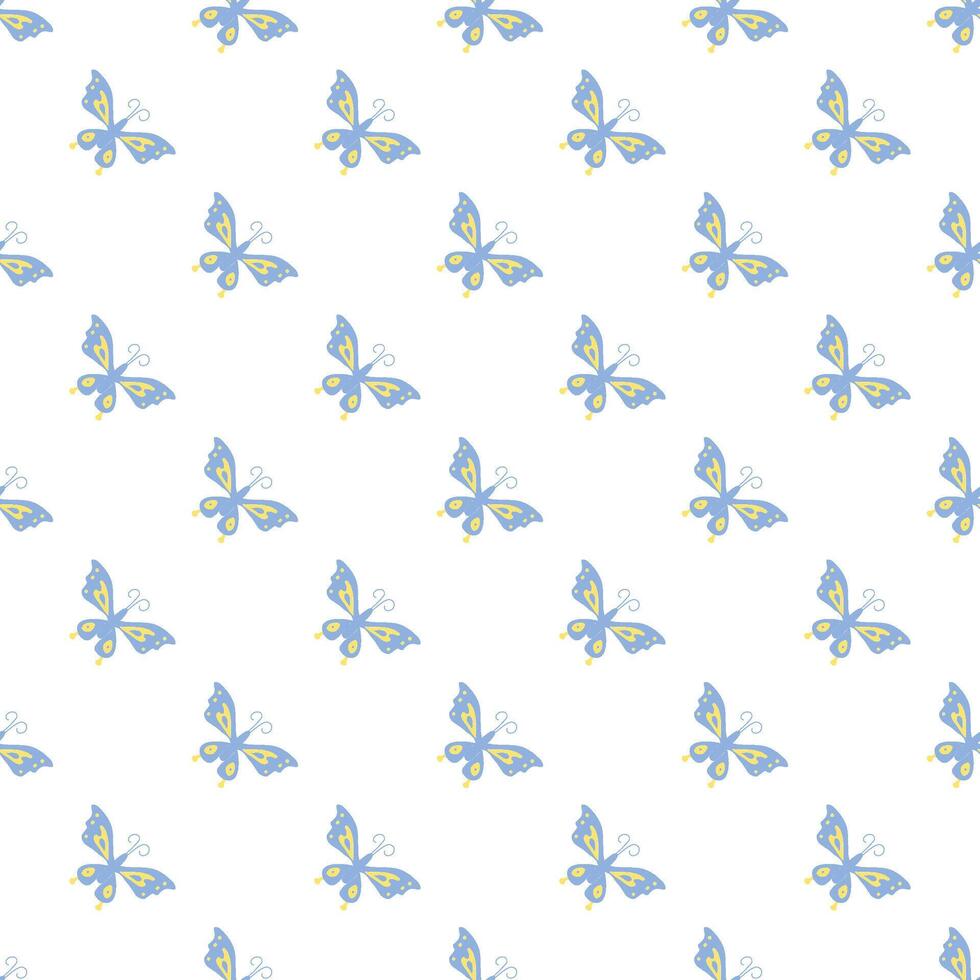 Seamless butterfly pattern. ornament with butterflies. drawn spring illustration vector