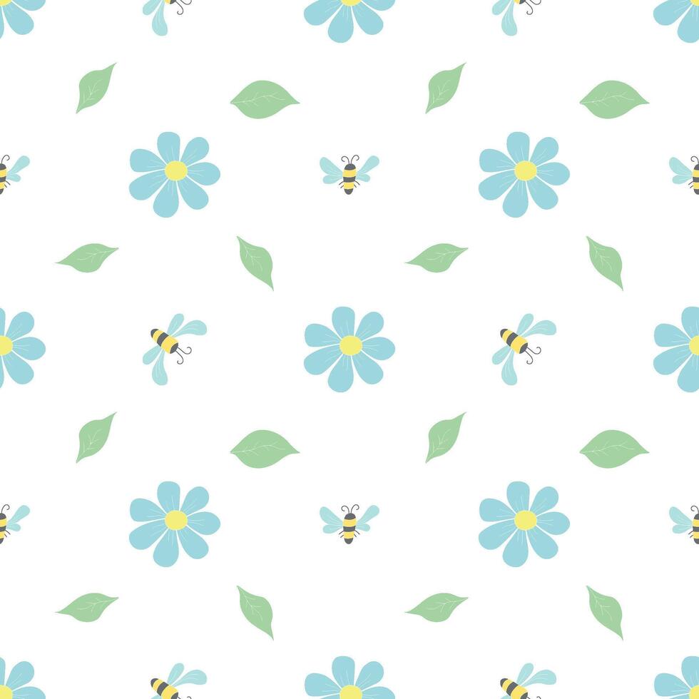 Spring floral pattern. Seamless pattern with flowers vector