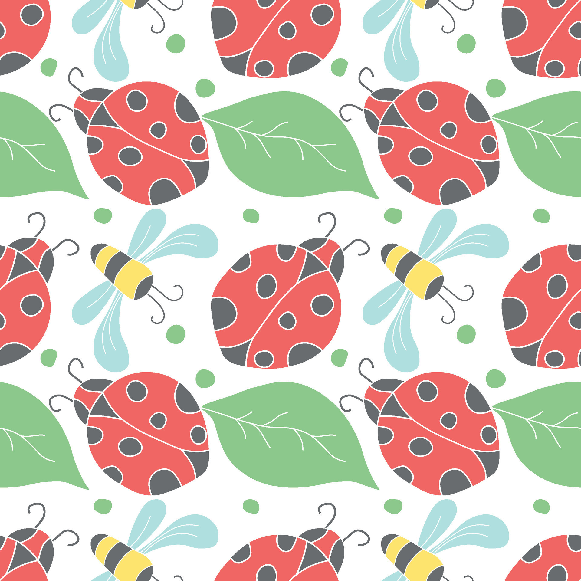 Seamless pattern with ladybugs. Summer ladybugs background 42398239 ...