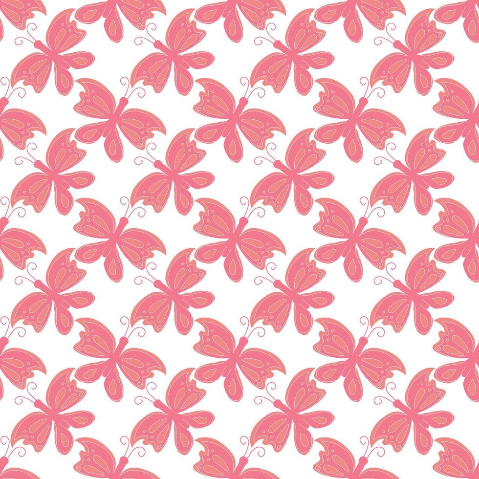 Seamless butterfly pattern. ornament with butterflies. drawn spring illustration vector