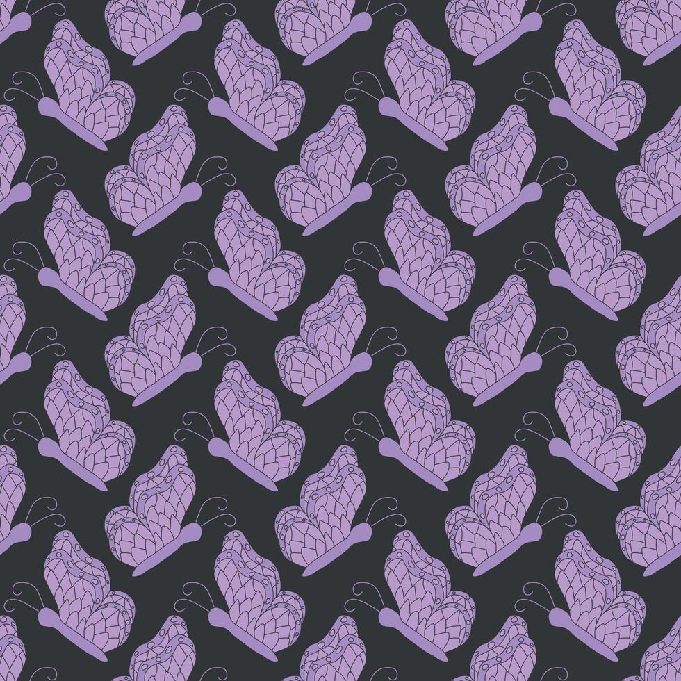 Seamless butterfly pattern. ornament with butterflies. drawn spring illustration vector