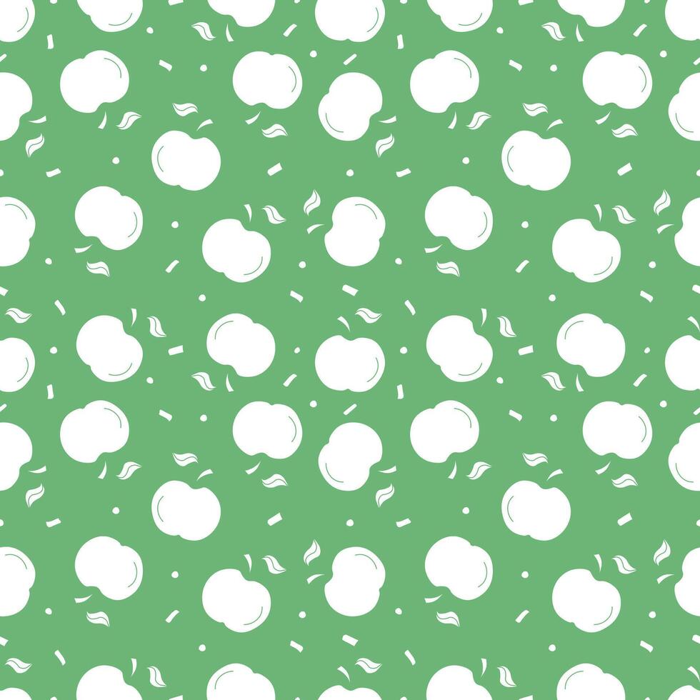 Seamless apple pattern. Colored seamless doodle pattern with red apples vector