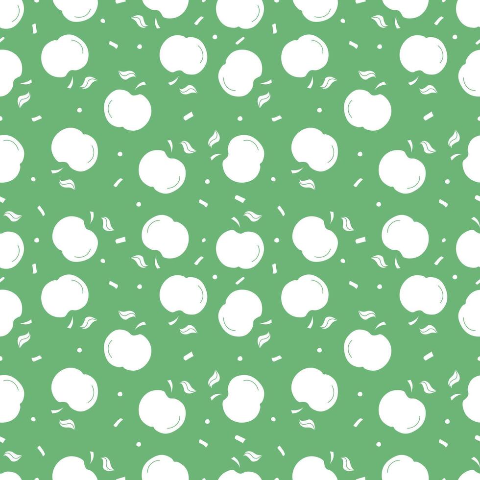 Seamless apple pattern. Colored seamless doodle pattern with red apples vector