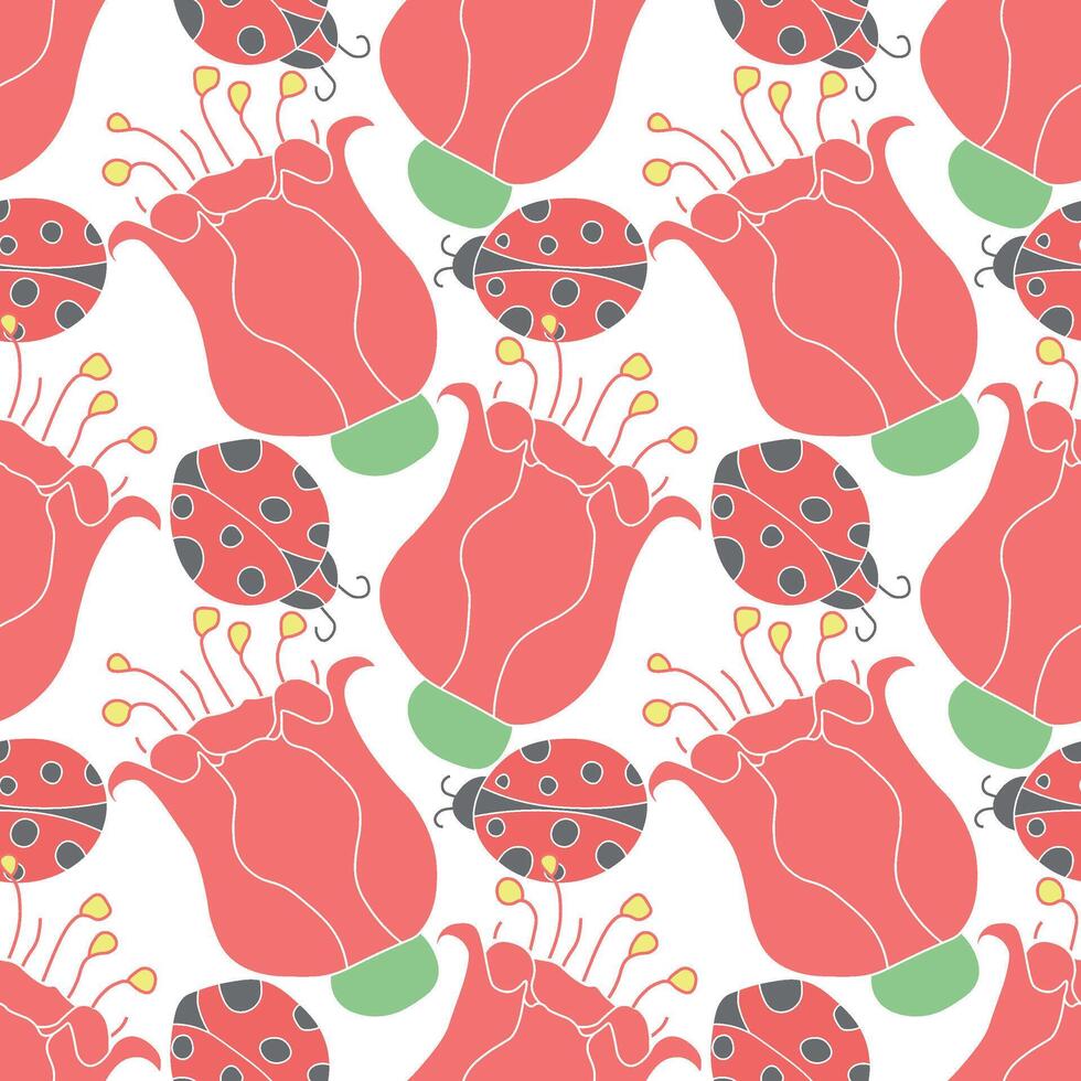 Spring floral pattern. Seamless pattern with flowers vector