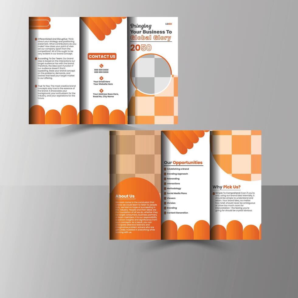 Corporate Trifold Brochure Design. vector