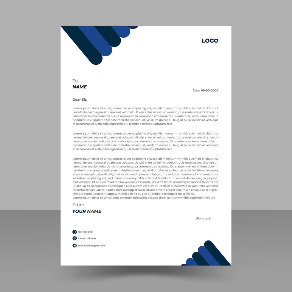 Simple, creative, modern, unique  clean letterhead design template a4 sizes. vector