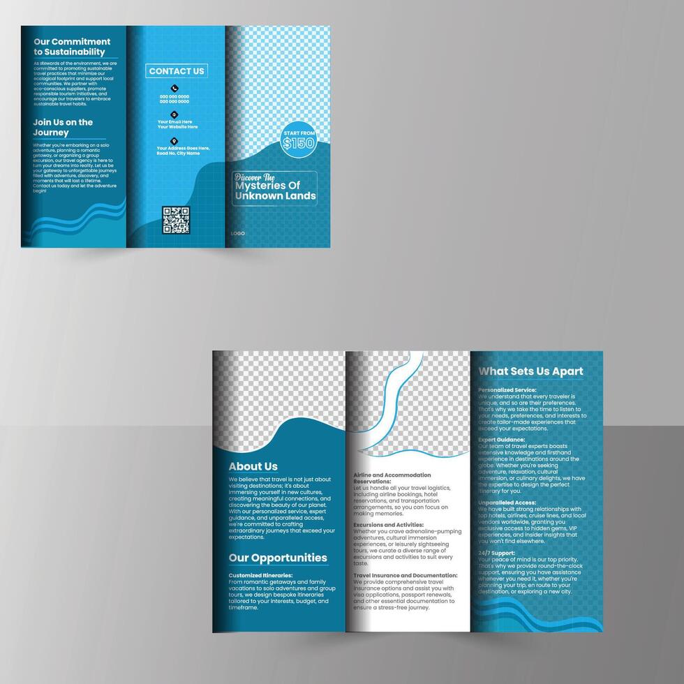 Corporate Trifold Brochure Design. vector