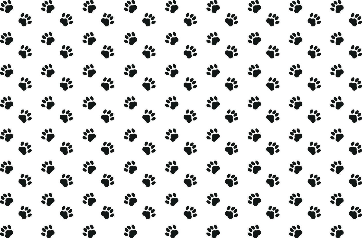 Black paw patterns on a white background vector