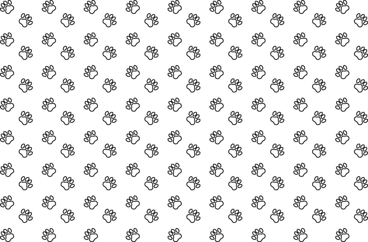 Black paw patterns on a white background vector