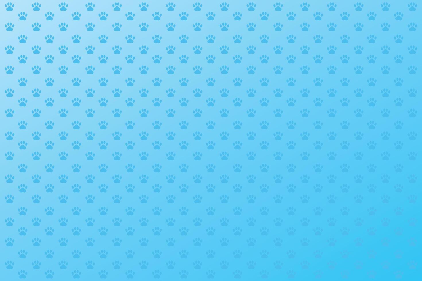 Blue paw patterns on a gradient blue background vector