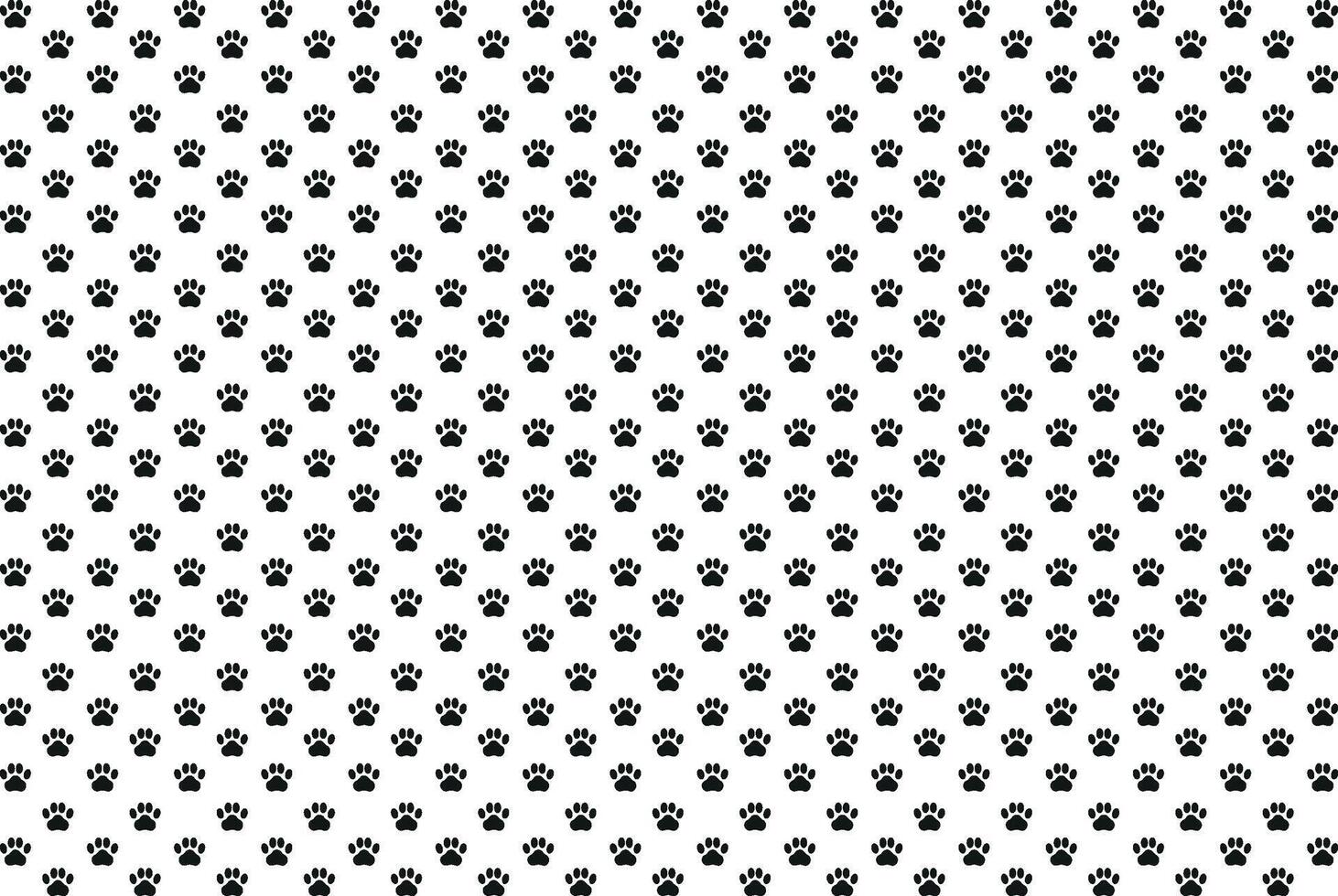 Black paw patterns on a white background vector