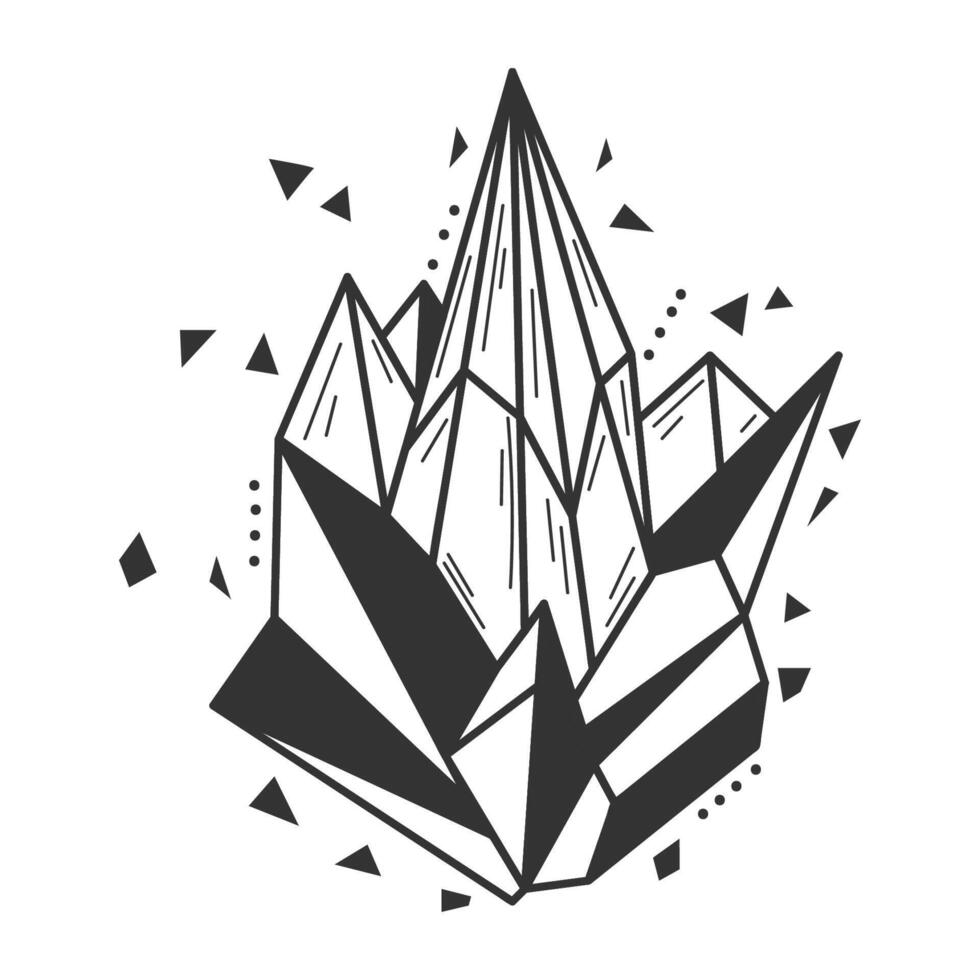 cristal icono con ramas y estrellas, ilustración aislado en blanco antecedentes. vector
