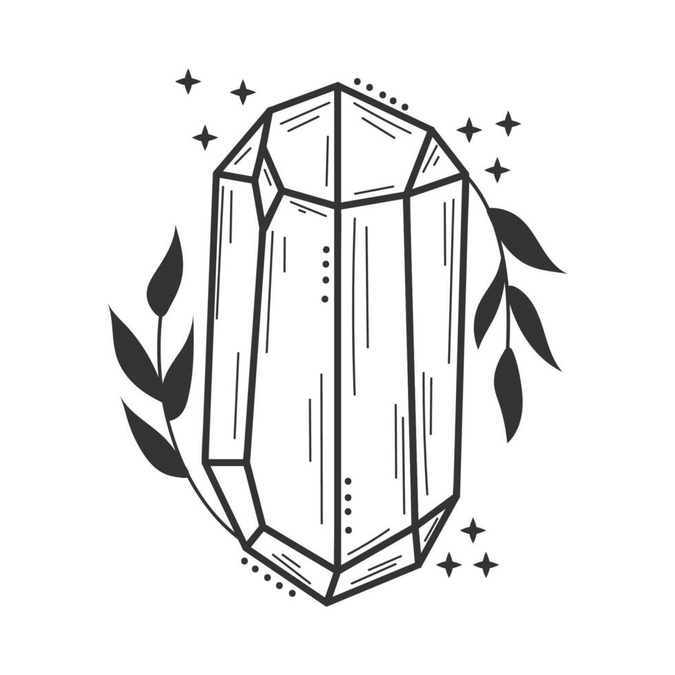 cristal icono con ramas y estrellas, ilustración aislado en blanco antecedentes. vector