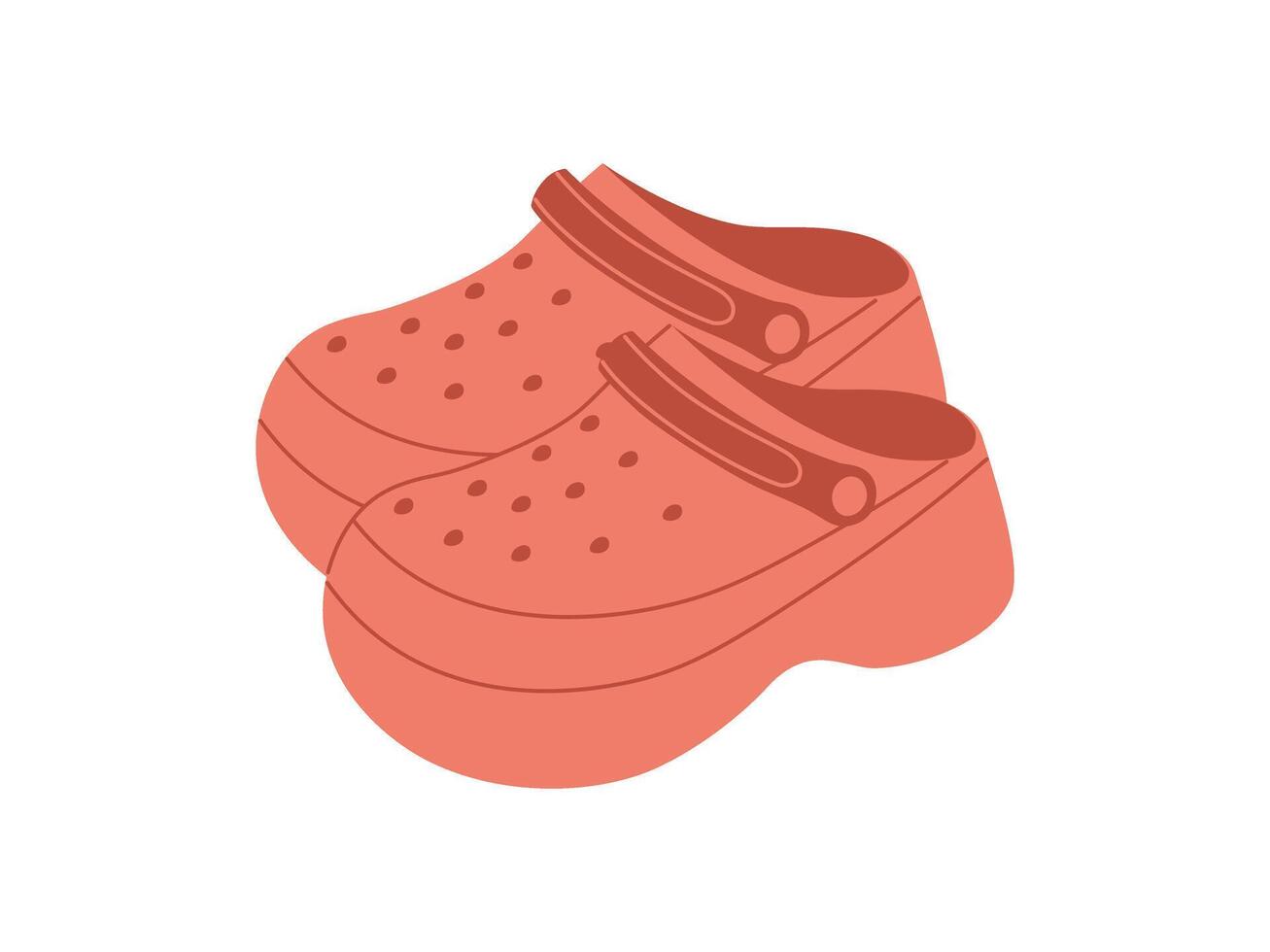 par de cómodo verano zapatos. rojo vector ilustración en plano estilo