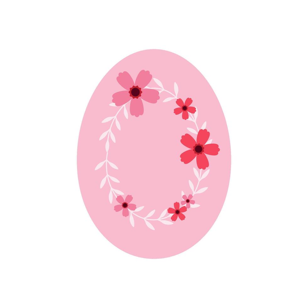 Pascua de Resurrección huevo con flores para Pascua de Resurrección día. vistoso vector ilustración en aislado antecedentes