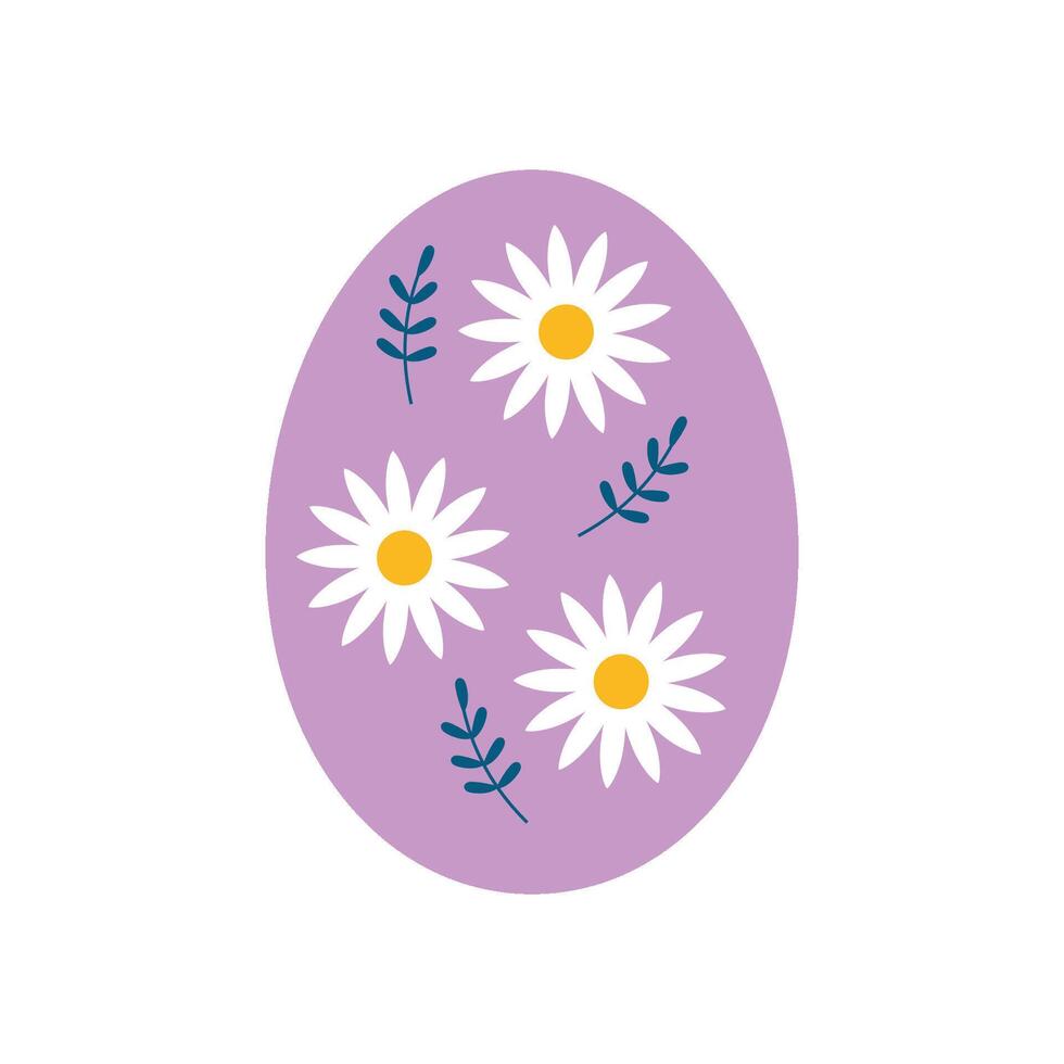 Pascua de Resurrección huevo con flores para Pascua de Resurrección día. vistoso vector ilustración en aislado antecedentes