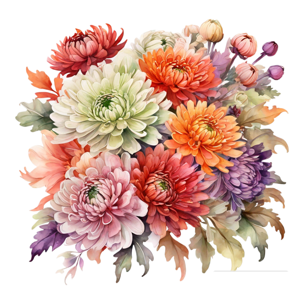 AI generated Watercolor Flower Bouquet png