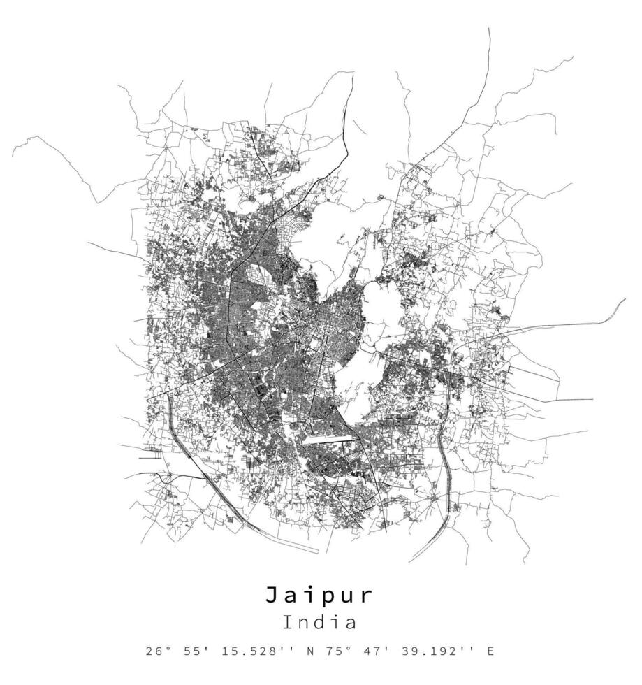 Jaipur India,Urban detail Streets Roads Map  ,vector element template image vector