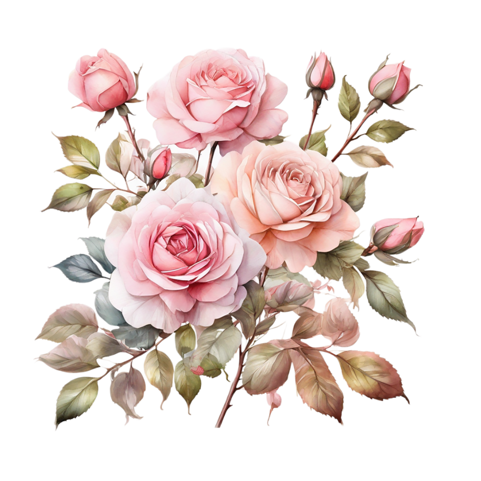 AI generated Watercolor Flower Bouquet png