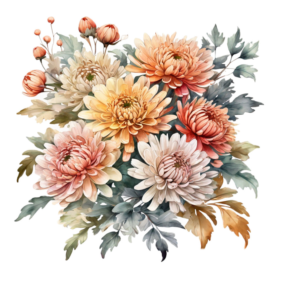 AI generated Watercolor Flower Bouquet png
