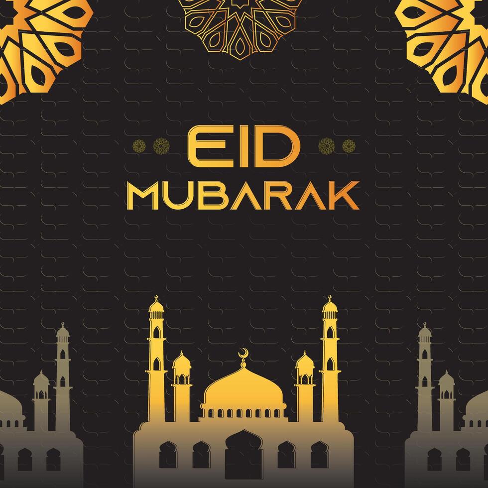 moderno diseño eid Mubarak antecedentes con islámico decoración vector