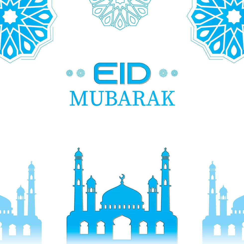 Modern design Eid Mubarak background with Islamic decoration vector