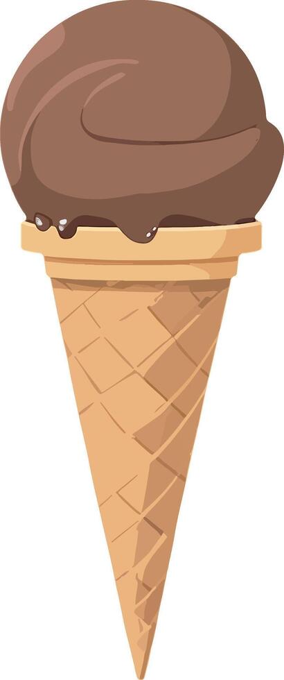 Chocolate Ice Cream Cone Illustration vector