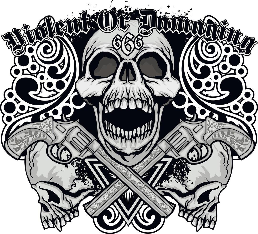 Gothic sign with skull vector