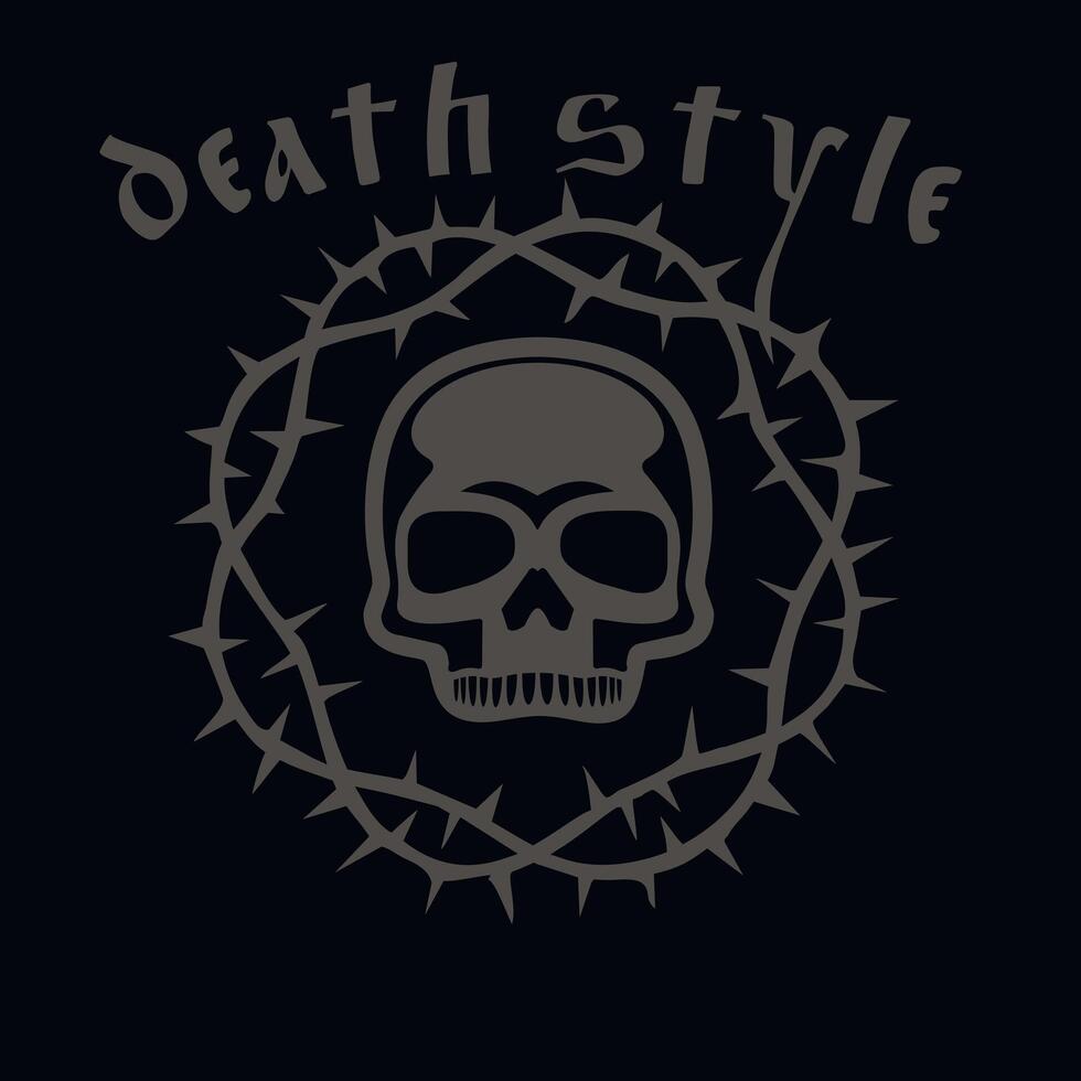 Gothic sign with skull vector