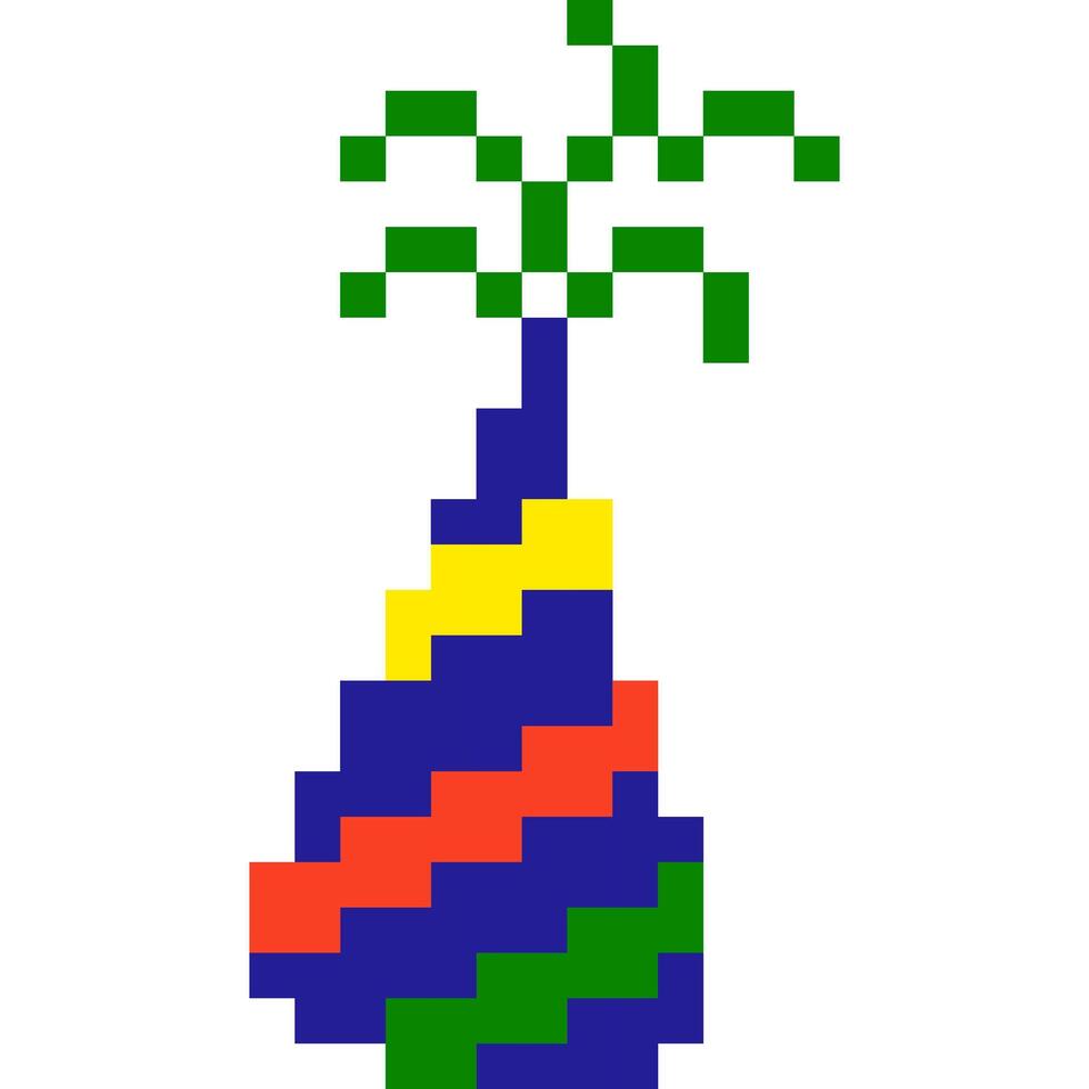 Firework cartoon icon in pixel style vector