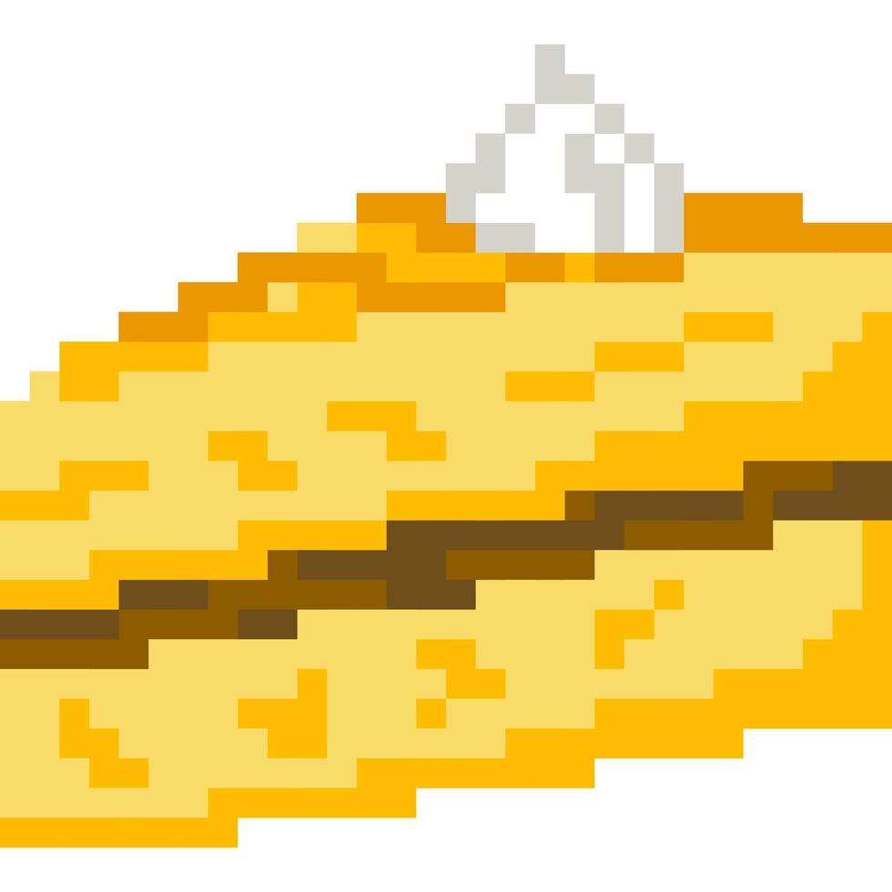 Cake cartoon icon in pixel style vector
