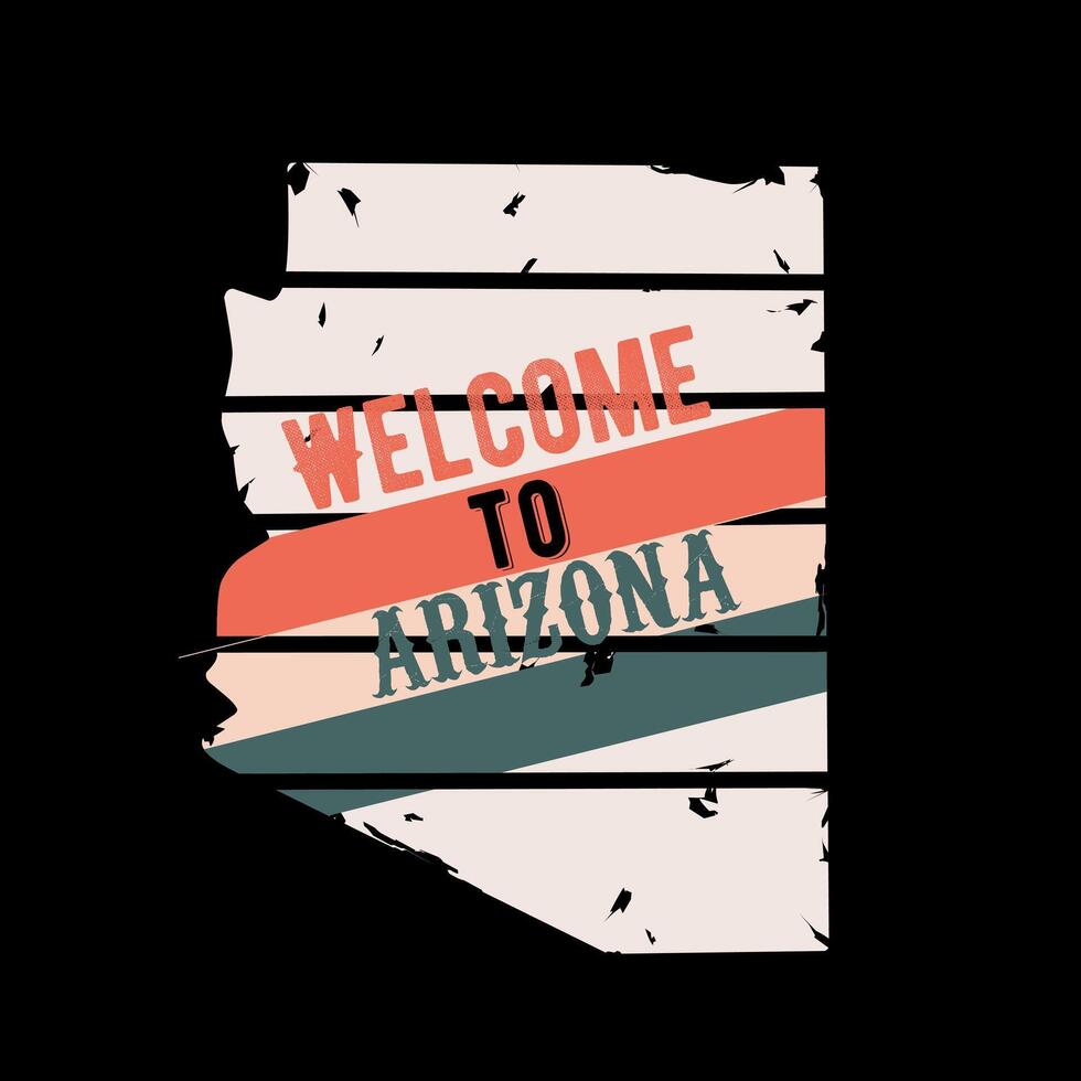 vector de Arizona mapa con Bienvenido firmar