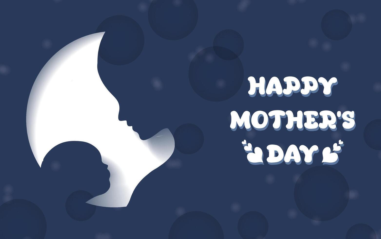 happy mother's day mom and child vector greeting design