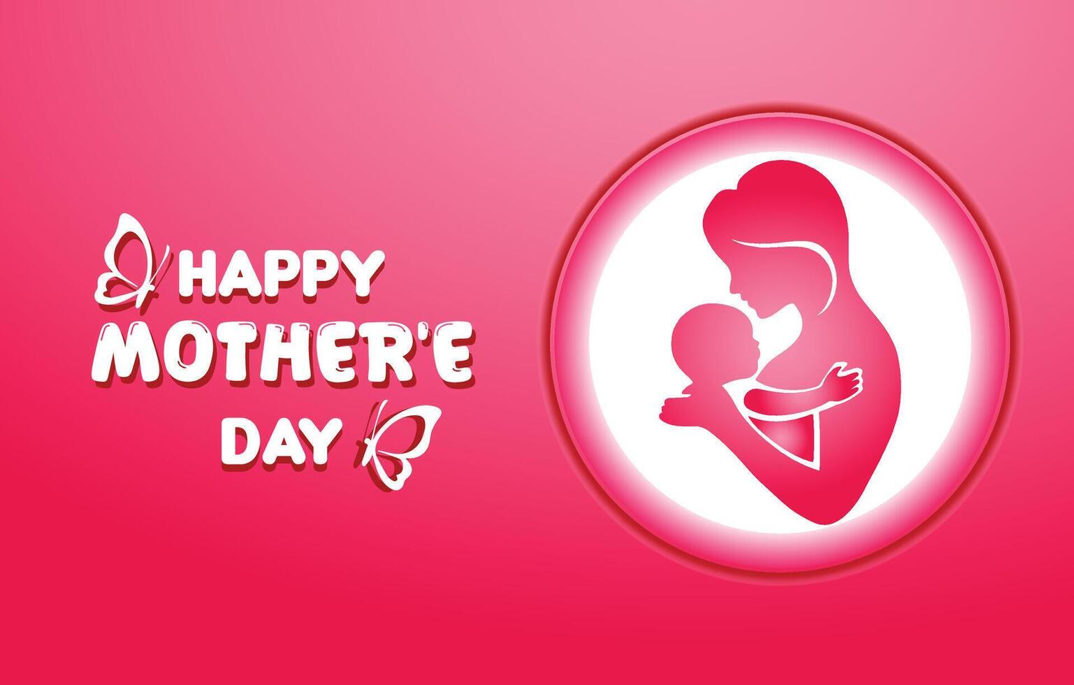 happy mother's day mom and child vector greeting design